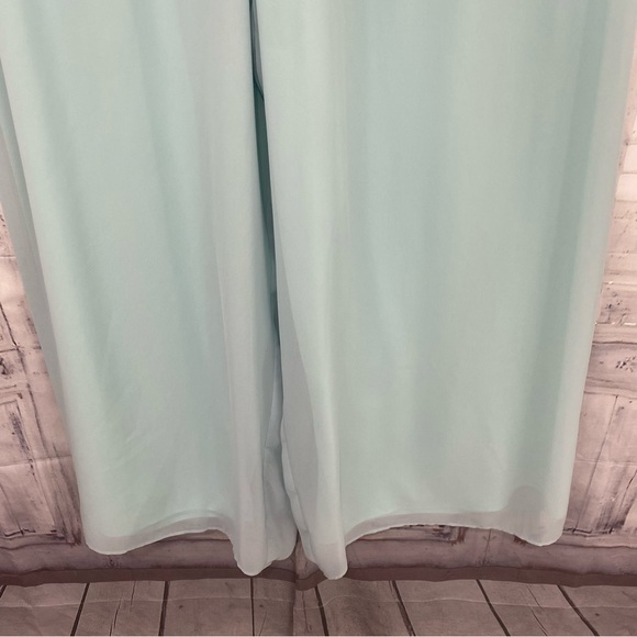 Alex Evenings Size 1X Plus Mint Green Chiffon Overlay Wide Leg Pants Formal NWT - Picture 2 of 9